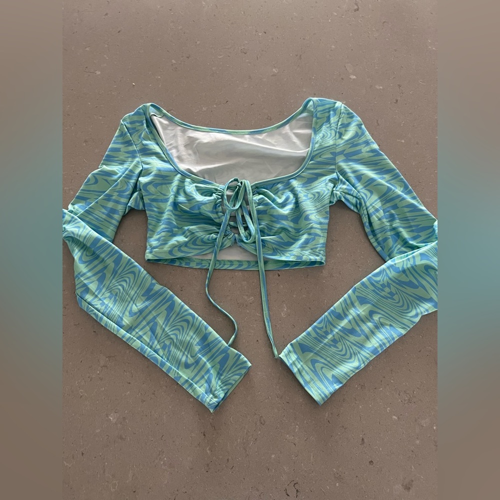 Blue and Green Tie Dye Top